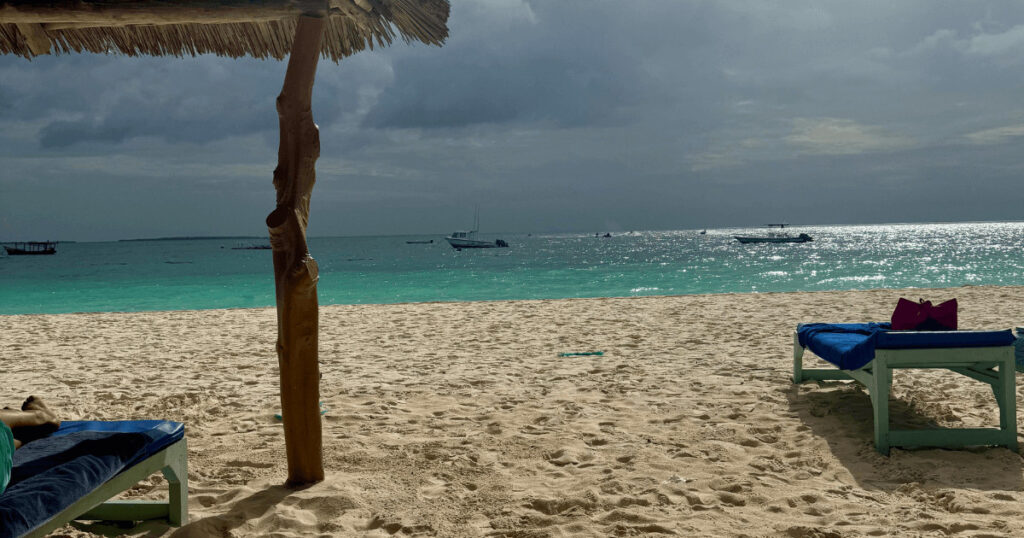 Zanzibar beach sunset at Kendwa.