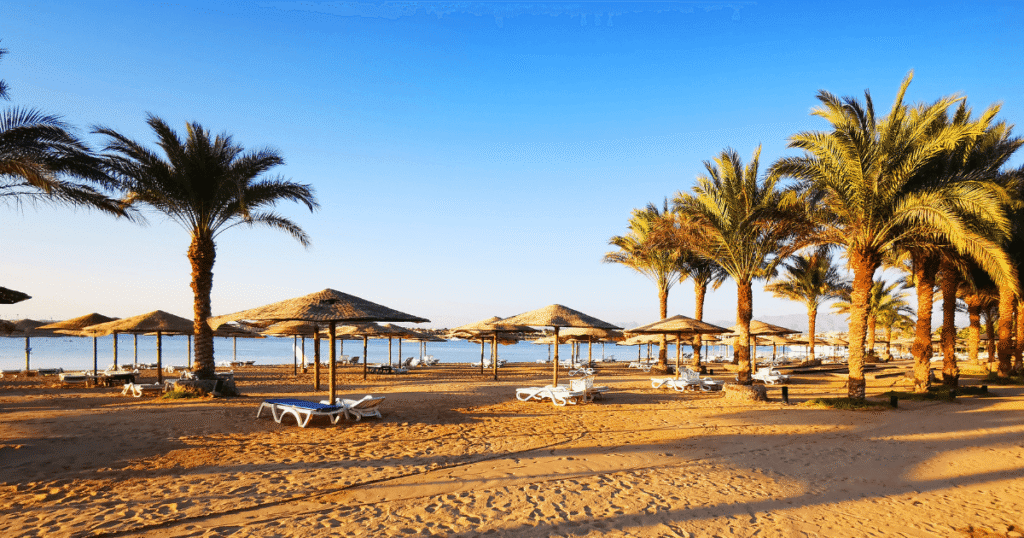 Stunning view of Egypt’s turquoise Red Sea beaches.