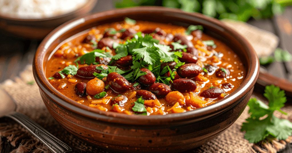 La Bandera Dominicana — rice, beans and stewed meat with plantains, the country’s beloved national dish.