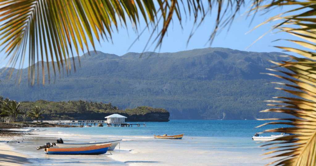Boat access to Playa Frontón from Las Galeras highlighting Dominican Republic travel tips for hidden beaches