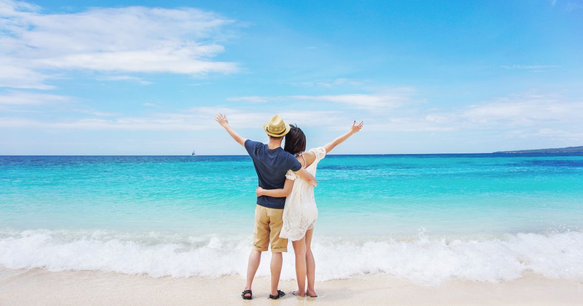 caribbean beach vacation couple safe